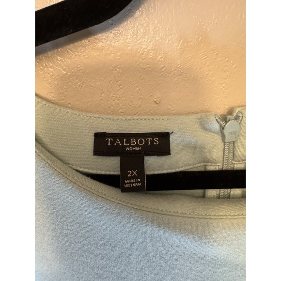 Talbots Plus Size Navy/mint Scoop Neck Striped Blouse Size 2X - Picture 3 of 5